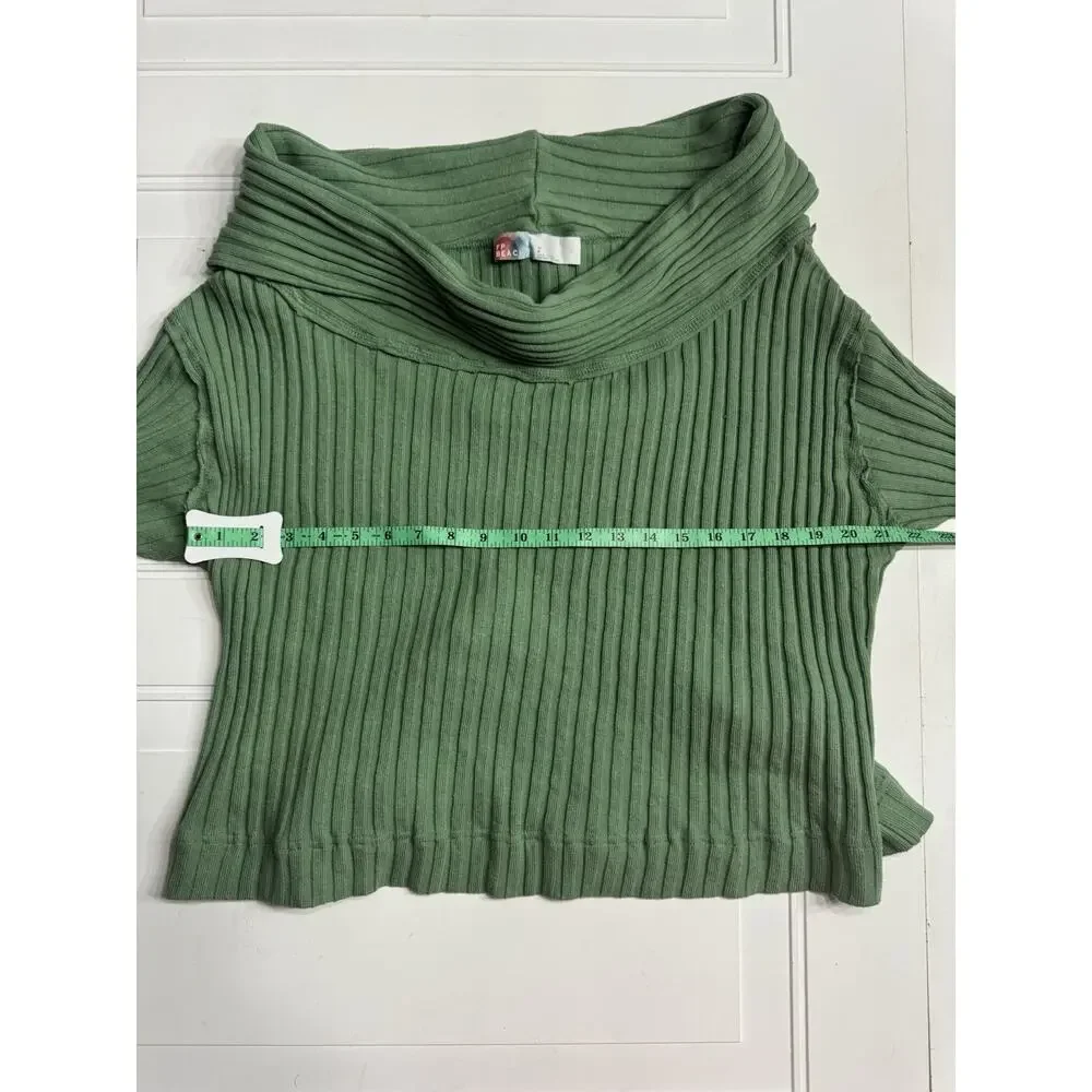 Free People FP Beach Green Slouchy Cowl Neck Long Sleeve Pullover Size Large - Picture 4 of 5